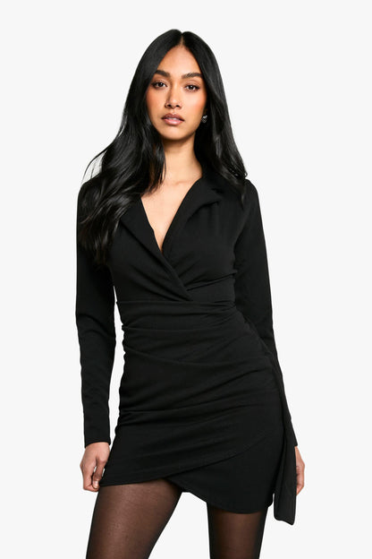 Wrap Detail Fitted Blazer Dress