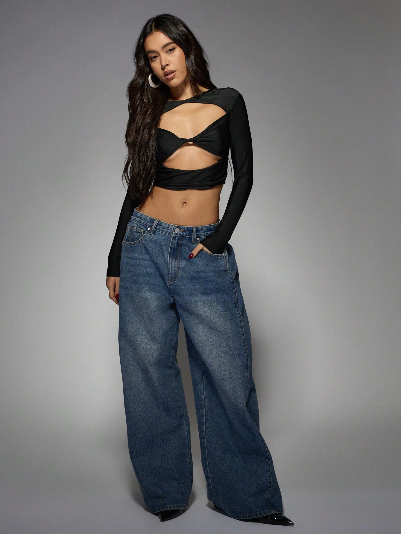 Cut Out Twist Slinky Crop Top